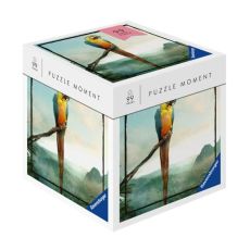 Boîte du puzzle Ravensburger 99 pièces Perroquet avec illustration d’un perroquet coloré perché sur une branche dans un paysage naturel.