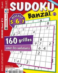 Livre de SUDOKU Banzaï n°2 - Niveaux 5, 6 et 7 Diverti Editions