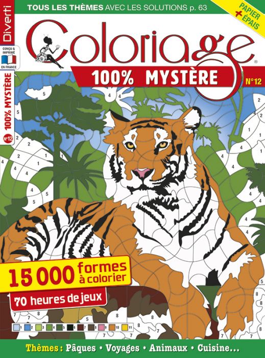 Magazine Coloriage 100% Mystère 12 - 15 000 formes à colorier