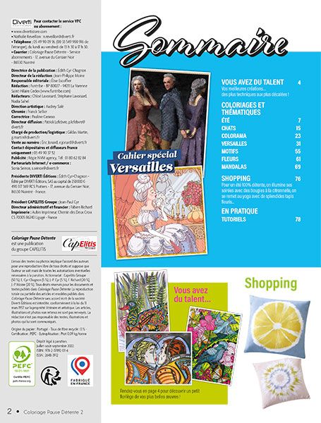 Abonnement 1 AN à Coloriage Pause Détente fabriqués en France Diverti